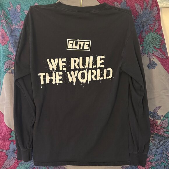 SOLD- pro wrestling small skull graphic shirt black - Picture 2 of 3